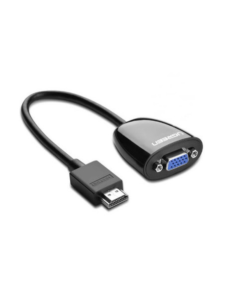 CABLU video Ugreen, "MM105" HDMI (T) la 1 x VGA (M) 1920x1080 la 60Hz fara sunet, lungime 0.15m, negru "40253" - 6957303842537