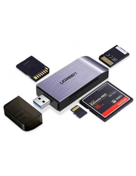 CARD READER extern Ugreen, "CM180" interfata USB 3.0, citeste/scrie: TF/SD/MS/CF 3.0 viteza pana la 100Mbps, suporta carduri max