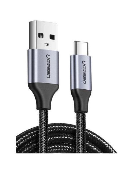 CABLU alimentare si date Ugreen, "US288", Fast Charging Data Cable pt. smartphone, USB 2.0 la USB Type-C 5V/3A, braided, 0.5m, n