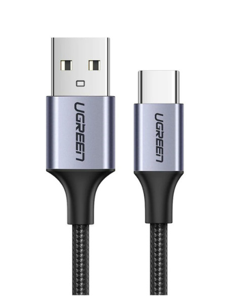 CABLU alimentare si date Ugreen, "US288", Fast Charging Data Cable pt. smartphone, USB la USB Type-C 3A, nickel plating, braided