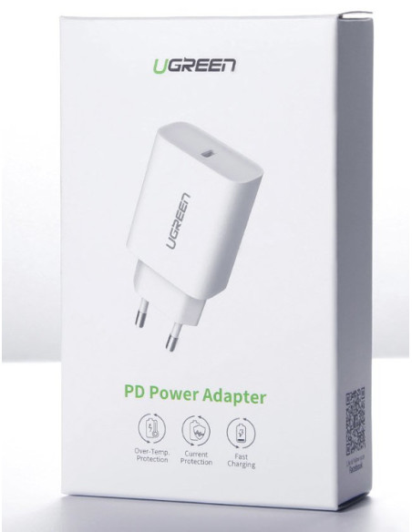 INCARCATOR retea Ugreen, "CD137" Quick Charge 20W, 1 x USB Type-C 5V/3A, alb "60450" - 6957303864508