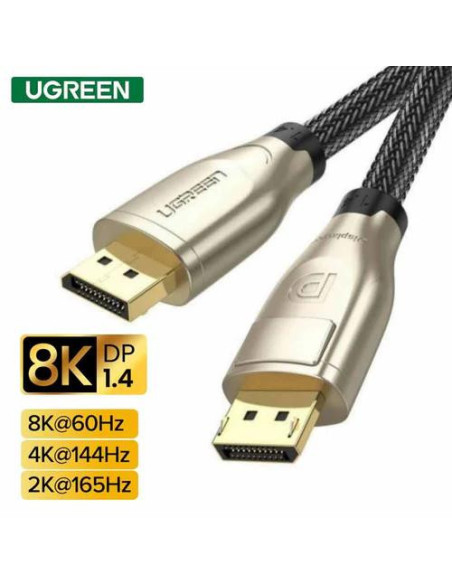 CABLU video Ugreen, "DP112" DP (T) la DP (T) 8K la 60Hz, lungime 3m, braided, negru "60844" - 6957303868445
