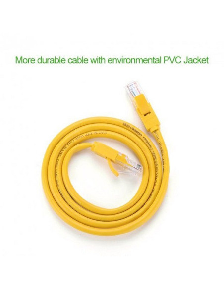 PATCH CORD UTP Ugreen Cat5e, "NW103" fire din cupru, viteza maxima 100 Mbps, 1m, galben "11230" - 6957303882304