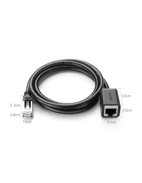 PATCH CORD F/UTP prelungitor Ugreen Cat6, "NW112", fire din cupru, RJ-45 (T) la RJ-45 (M), viteza maxima 1 Gbps, 2m, negru "1128