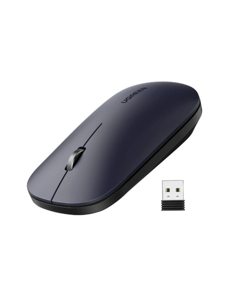 MOUSE Ugreen, "MU001" PC sau NB, wireless 2.4GHz, optic, 3/1 butoane/scroll, 4000 dpi, negru "90372" - 6957303893720