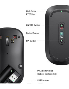 MOUSE Ugreen, "MU001" PC sau NB, wireless 2.4GHz, optic,... 2