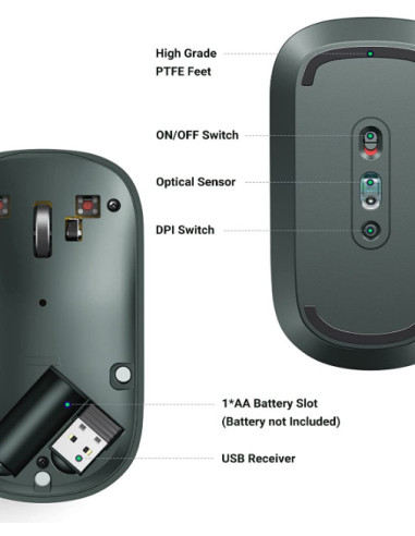 MOUSE Ugreen, "MU001" PC sau NB, wireless...
