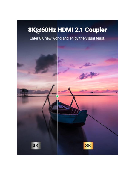 ADAPTOR video Ugreen, "HD159" cupla extender HDMI (M) la HDMI (M), rezolutie maxima 8K UHD la 60 Hz, conectori auriti, aluminiu,