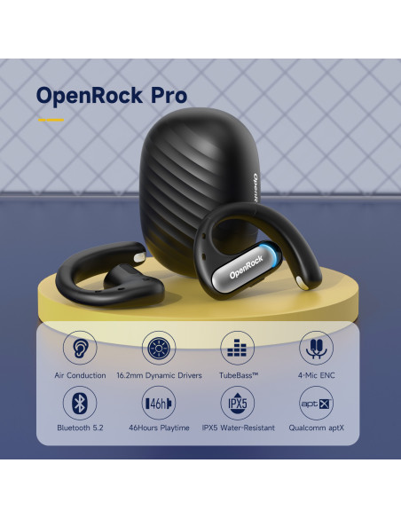 Casca OneOdio wireless, tip butoni - TWS, utilizare smartphone, conectare prin Bluetooth 5.2, difuzor 16.2 mm, negru, "OpenRock-