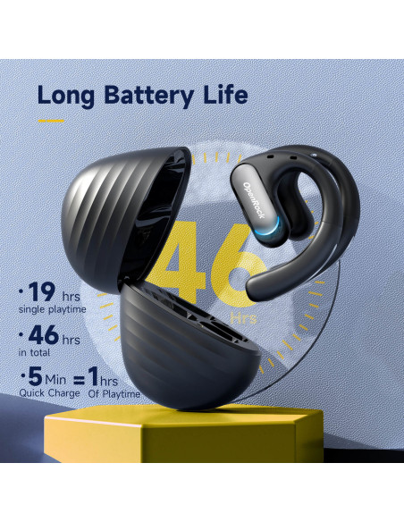 Casca OneOdio wireless, tip butoni - TWS, utilizare smartphone, conectare prin Bluetooth 5.2, difuzor 16.2 mm, negru, "OpenRock-