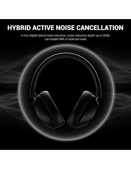 Casti OneOdio "A5", Over-Ear, utilizare multimedia, Bluetooth 5.4 fir Jack 3.5mm, multi-point connection, hybrid ANC, pana la 75