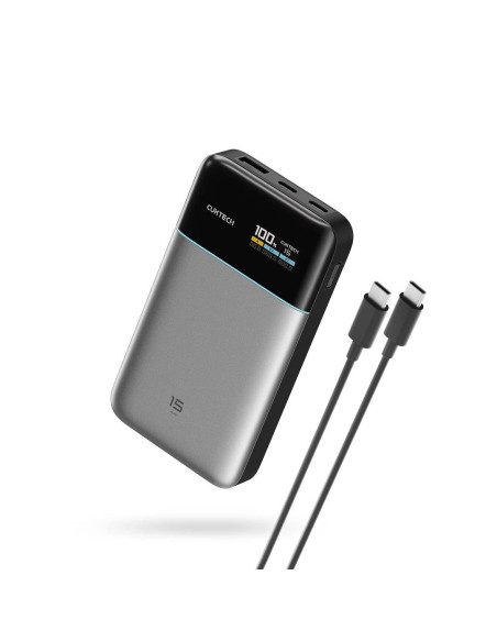 POWER BANK Cuktech 15 Power Bank Air, 15000mAh, 100W, 1 x USB, 2 x USB Type-C, digital display pt. status baterie, gri "CKPB150S