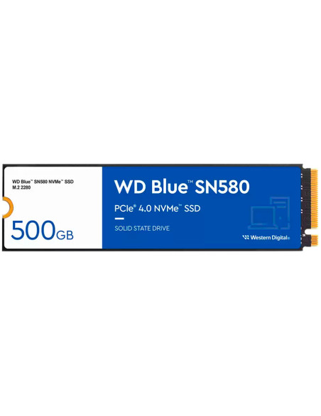 SSD WD Blue SN580 500GB M.2 2280 PCIe Gen4 x4 NVMe TLC, Read/Write: 4000/3600 MBps, IOPS 450K/750K, TBW: 300 "WDS500G3B0E-00CHF0