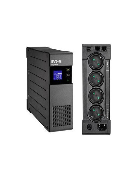 UPS Eaton "PRO 850", Line int., Tower/rack, 510 W, AVR, Schuko x 3, display LCD, back-up 1 - 10 min. "ELP850DIN"