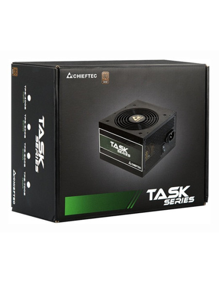 SURSA Chieftec Task 600 W, non-modulara, certificare 80 Plus Bronze, ventilator 120mm, PCI-E 6+2 pin x 2, SATA x 6, "TPS-600S"