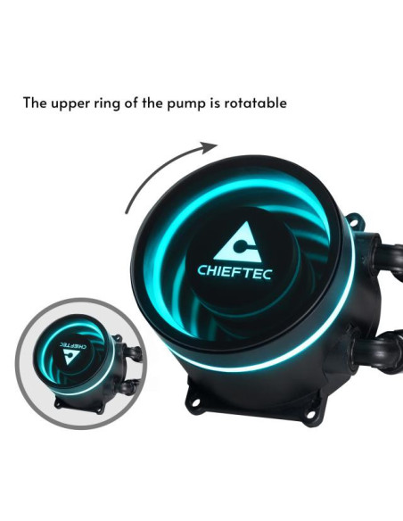 COOLER Chieftec "Iceberg 240 RGB", skt. Intel si AMD, racire cu lichid, 2 x 120mm, 500 - 2200 RPM, iluminare RGB - infinity mirr