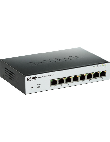 SWITCH PoE D-LINK Smart 8 porturi Gigabit (8 PoE) + 2 porturi SFP, IEEE 802.3af/at, carcasa metalica, rackabil, "DGS-1210-08P"
