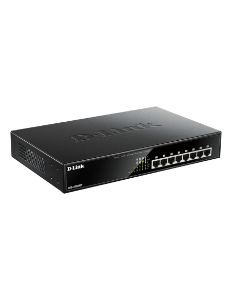 SWITCH PoE D-LINK 8 porturi Gigabit (8 PoE+), IEEE 802.3af/at, carcasa metalica, rackabil, "DGS-1008MP"