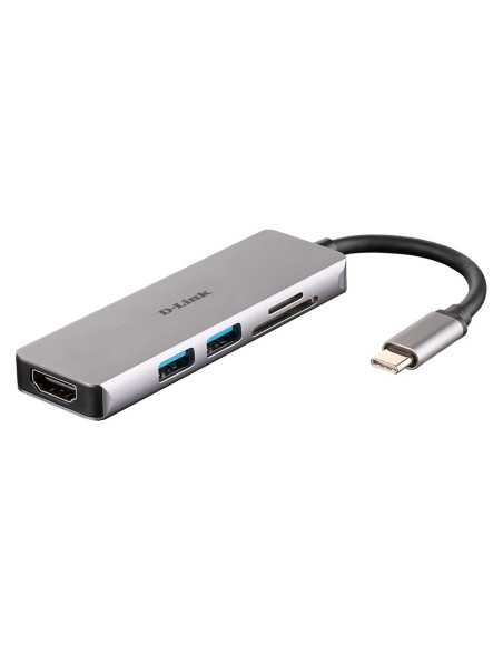 DOCKING Station D-LINK, porturi SD/microSD Dual Card Reader x 1, USB 3.0 x 2, HDMI x 1, conectare prin USB Type C, cablu 11.5 cm