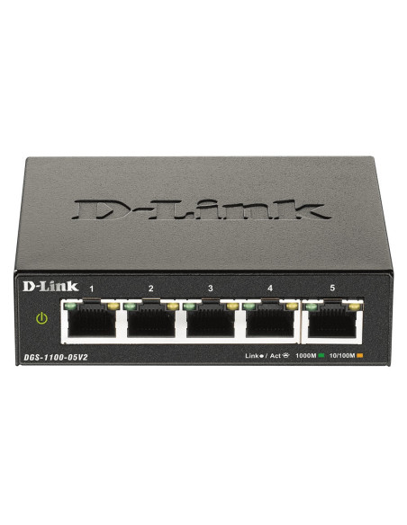 SWITCH D-LINK SMART 5 porturi Gigabit, carcasa metalica, "DGS-1100-05V2"