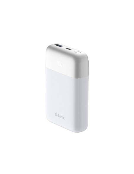 POWER BANK D-Link, 10000mAh 18W max, USB PD 3.0 si QC 3.0, 1 x USB Type-C, 1 x USB,dimensiuni 105 x 72 x 23 mm, alb "DPP-101"