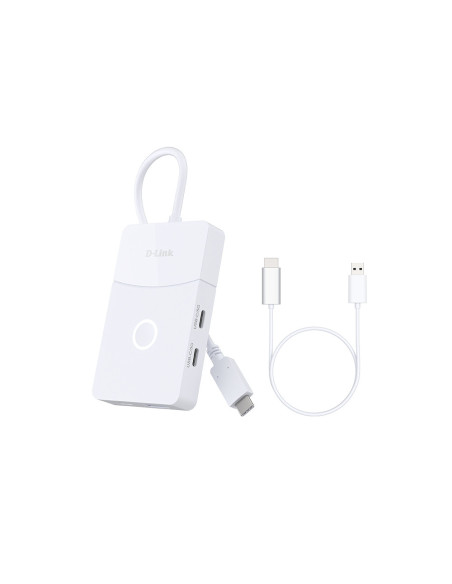HUB extern D-LINK conectare PC USB Type-C, porturi: 1 x HDMI 1.2 wireless pana la 30m, 1 x USB 3.0 Type-A, 2 x USB 3.0 Type-C, 1