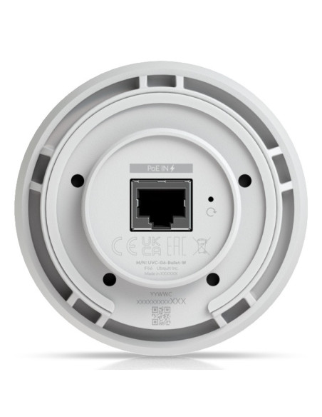 Ubiquiti UVC-G6-Bullet-W All-weather 4K PoE camera with a 1/1.8" 8MP image sensor, Multi-TOPs AI Engine, and long-range IR night