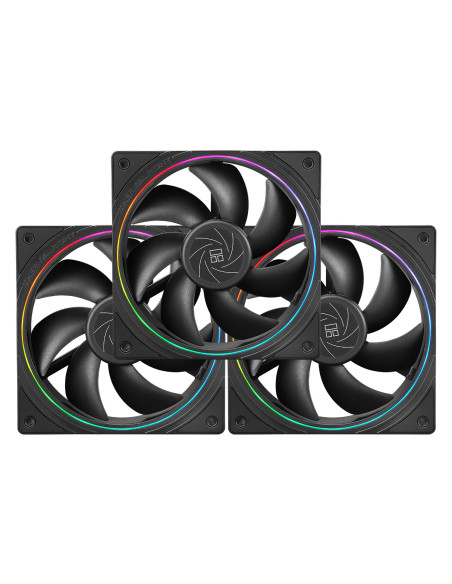 Set 3 ventilatoare Thermalright "TL-S12", 120mm, 1500 RPM, S-FDB Bearing, 47.6 CFM, LED ARGB, 4pin PWM, negru, "TL-S12-3"