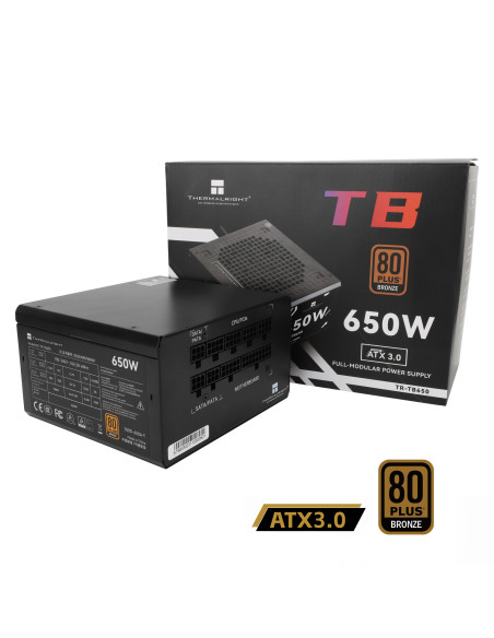 SURSA Thermalright "TB650", 650W, certificare 80 Plus Gold, full modular, DC to DC, fan 120mm, negru, "TR-TB650"
