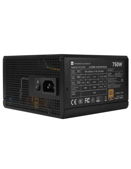 SURSA Thermalright "TR-TG750S", 750W, certificare 80 Plus Gold, non-modular, LLC, DC to DC, fan 120mm, negru, "TR-TG750S"