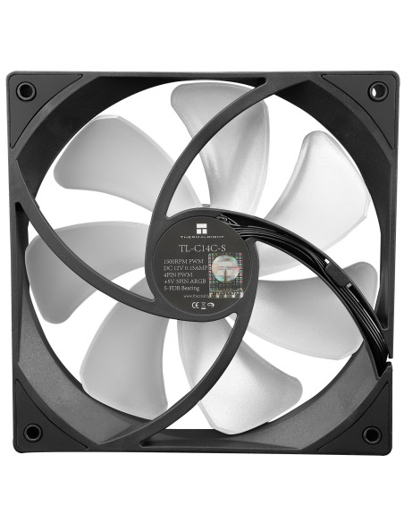 Ventilator Thermalright, 140mm, 1500 RPM, S-FDB Bearing, 75.8 cfm, LED ARGB, 4pin PWM, negru, "TL-C14C-S"
