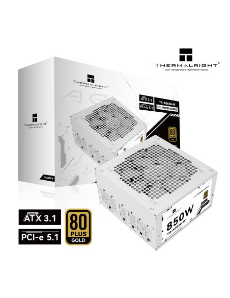 SURSA Thermalright "TR-AG 850", 850W, certificare 80 Plus Gold, modular, fan 120mm, alb, "TR-AG 850-W"
