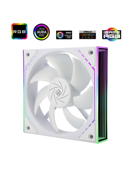 VENTILATOR Thermalright "TL-M12W", 120mm, 1500 RPM, S-FDB Bearing, 47.6 CFM, LED ARGB, 4pin PWM, alb, "TL-M12W"