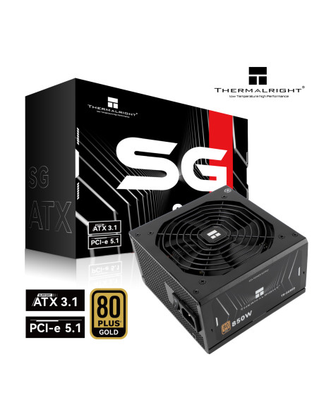 SURSA Thermalright "SG850S", 850W, certificare 80 Plus Gold, non-modular, LLC, DC to DC, fan 120mm, negru, "TR-SG850S"