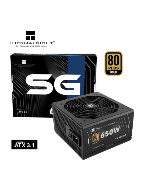 SURSA Thermalright "SG-650S", 650W, certificare 80 Plus Gold, non-modular, LLC, DC to DC, fan 120mm, negru, "TR-SG650S"