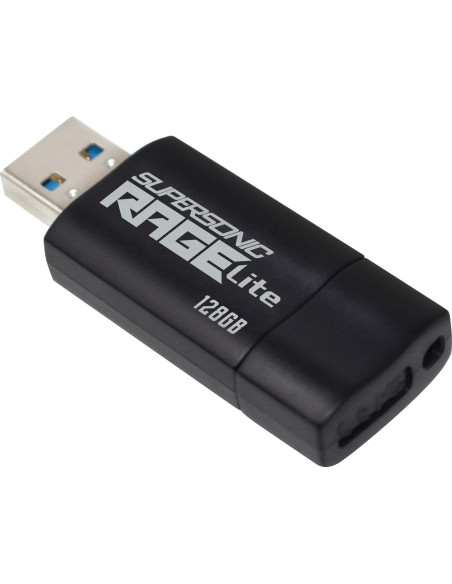 MEMORIE USB 3.2 PATRIOT Supersonic Rage Lite, 128 GB, protectie slide, negru, "PEF128GRLB32U"