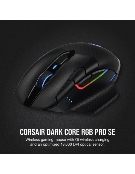 MOUSE CORSAIR, "Dark Core RGB Pro SE", gaming, wireless, BT 2.4GHz,18000 dpi, butoane/scroll 8/1, iluminare,butoane programabile