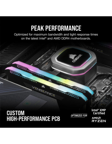 Memorie DDR Corsair DDR4 16 GB, frecventa 3200 MHz, 8 GB x 2 module, radiator, iluminare RGB, "CMH16GX4M2E3200C16"
