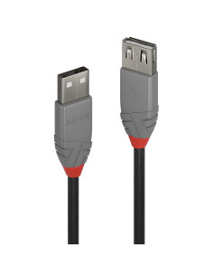 Cabluri periferice Lindy Cablu USB 2.0 Ext. USB 2m, Anthra