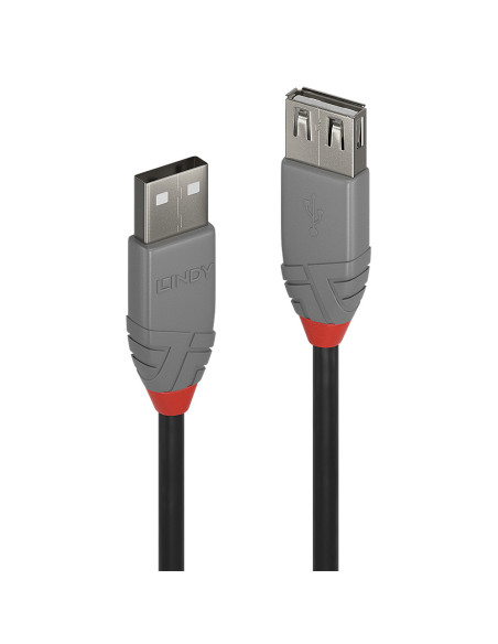 Cabluri periferice Lindy Cablu USB 2.0 Ext. USB 2m, Anthra