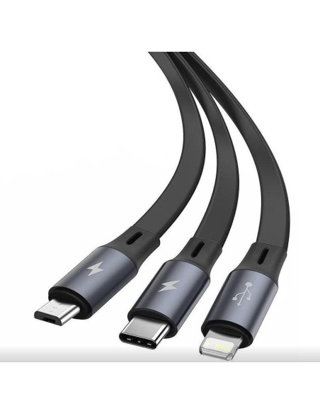Cabluri periferice BASEUS Cablu Baseus One-for-Three 1.1m negru