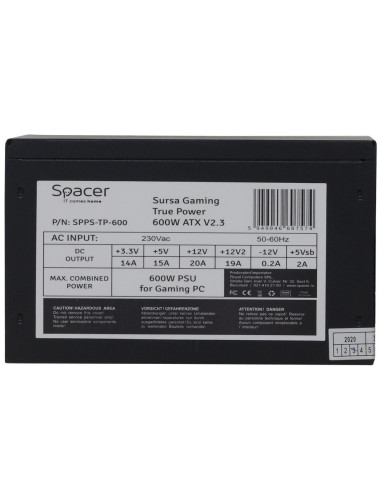 Surse PC SPACER Sursa Spacer ATX TP600 600W