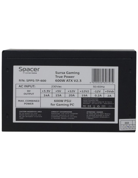 Surse PC SPACER Sursa Spacer ATX TP600 600W