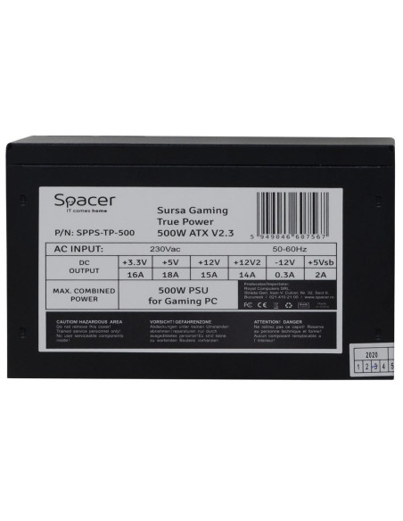 Surse PC SPACER Sursa Spacer ATX TP500 500W