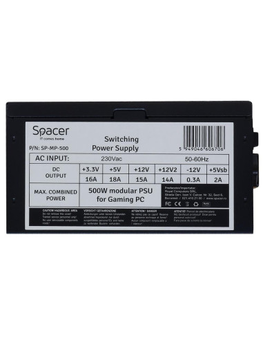 Surse PC SPACER Sursa Spacer ATX Modulara 500W