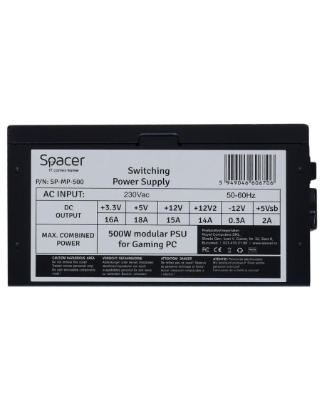 Surse PC SPACER Sursa Spacer ATX Modulara 500W