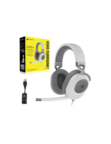 Casti audio Corsair HS65 Surround Headset White