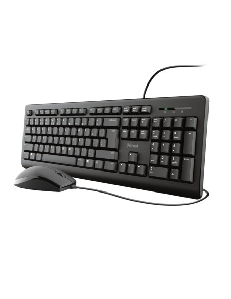 Kit mouse tastatura TRUST Kt Trust Primo cu fir, negru