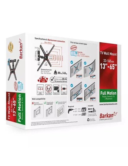 Suport TV / Monitor BARKAN Suport TV perete Barkan FM 13-65" 40kg