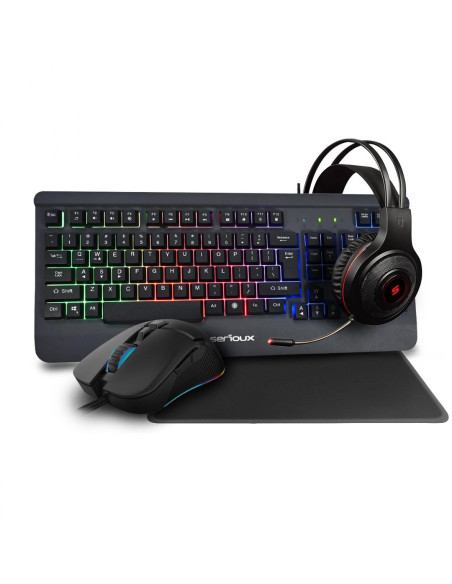 Kit mouse tastatura SERIOUX KIT GAMING SERIOUX KAYEL 4 IN 1